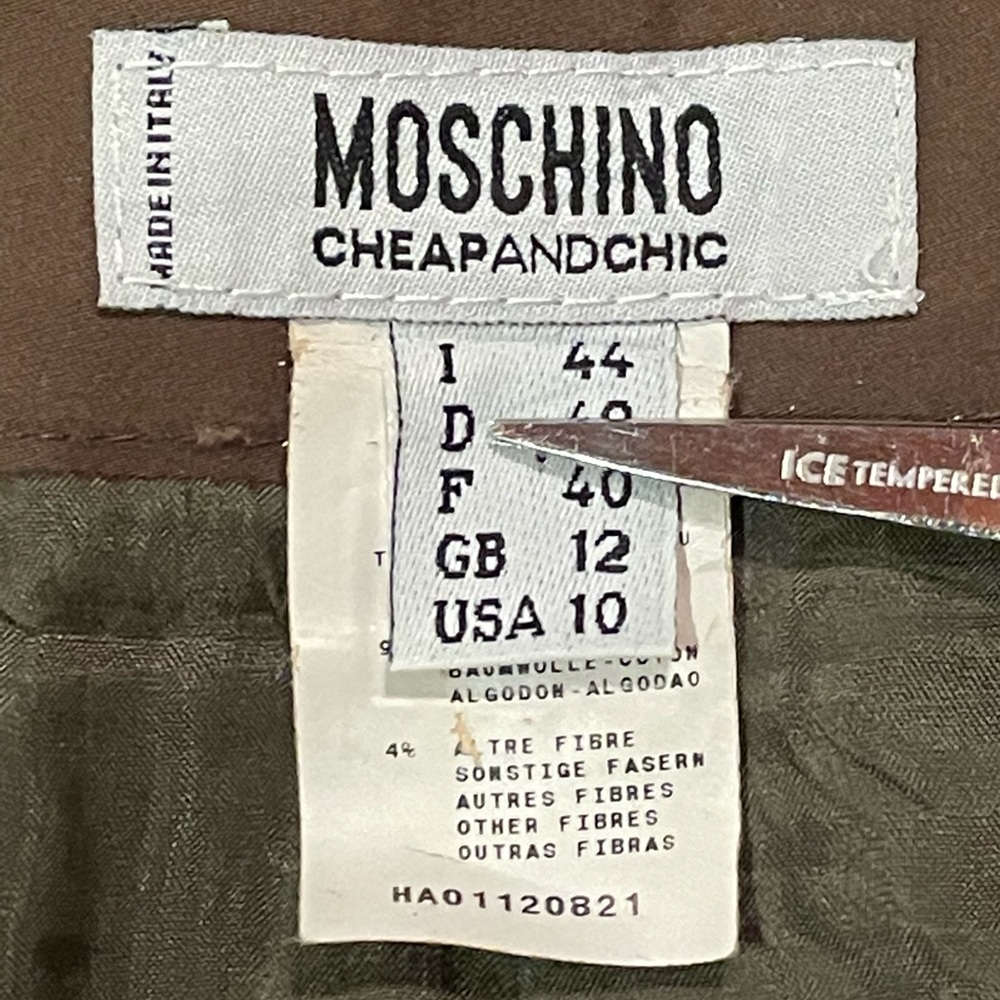 Moschino Cheap and Chic Brown pencil skirt Sz 10 - Picture 9 of 13